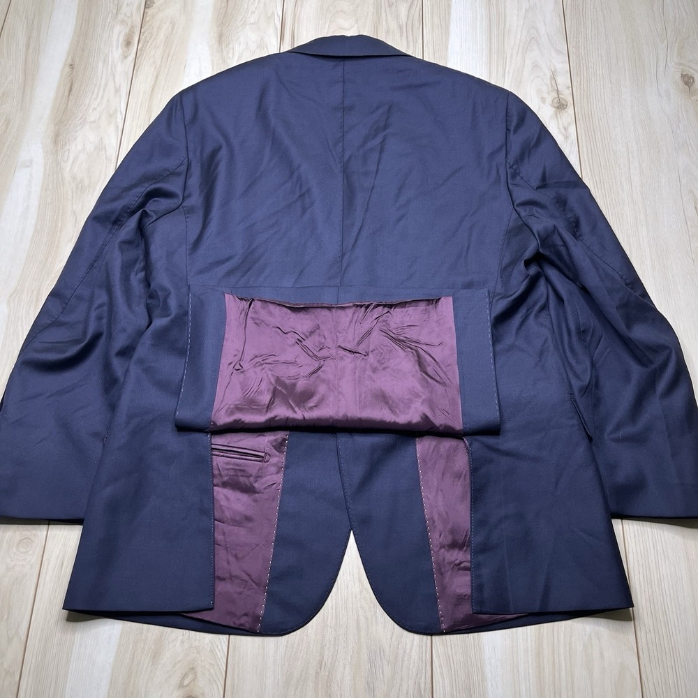 Hubscher Vitale Barberis Canonico Perennial. Wool Navy Blue Sports Coat Mens 38R - Picture 15 of 15